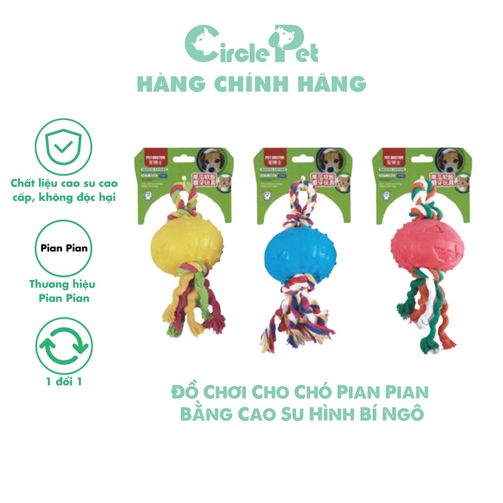 Đồ Chơi Cho Chó Pian Pian Bằng Cao Su Hình Bí Ngô Giúp Làm Sạch Răng - Circle Pet
