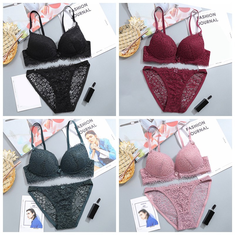 Bộ đồ lót ren hoa gồm áo ngực + quần lót