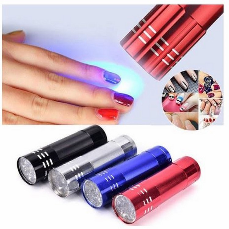 Đèn uv làm khô sơn móng tay soi phát hiện tiền, tem chống hàng giả, hàng loại 1 nhôm cao cấp
