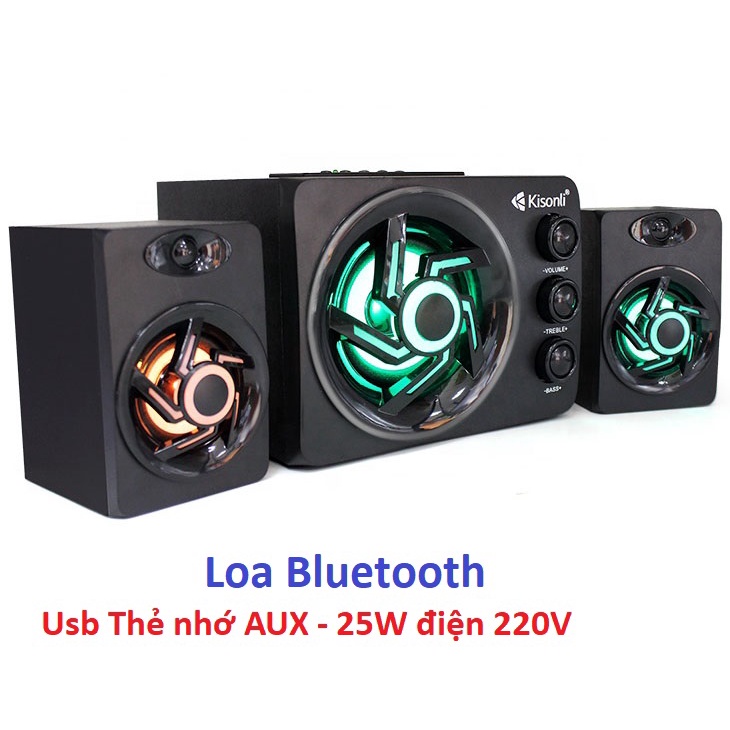 Loa Vi Tính Bluetooth Kisonli TM 25W LED-RGB / Skysound 818 / - Loa vi tính Âm Bass Hay
