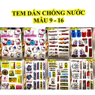 CÓ VIDEO-MẪU 9.16 -TEM NỔI DECAL KIỂU 3D CỰC ĐẸP DÁN XE MÁY, OTO, MŨ BẢO HIỂM, ĐIỆN THOẠI, CHỐNG THẤM NƯỚC CHỐNG BAY MÀU