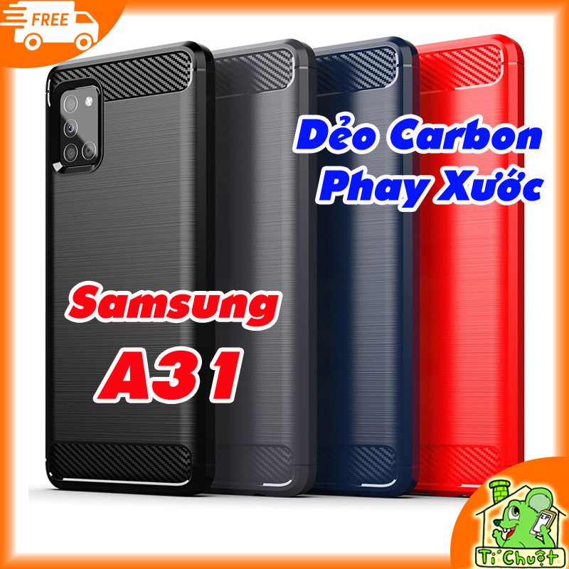 [Ảnh Thật] Ốp Lưng Samsung A31 Dẻo Carbon Phay Xước Chống Sốc