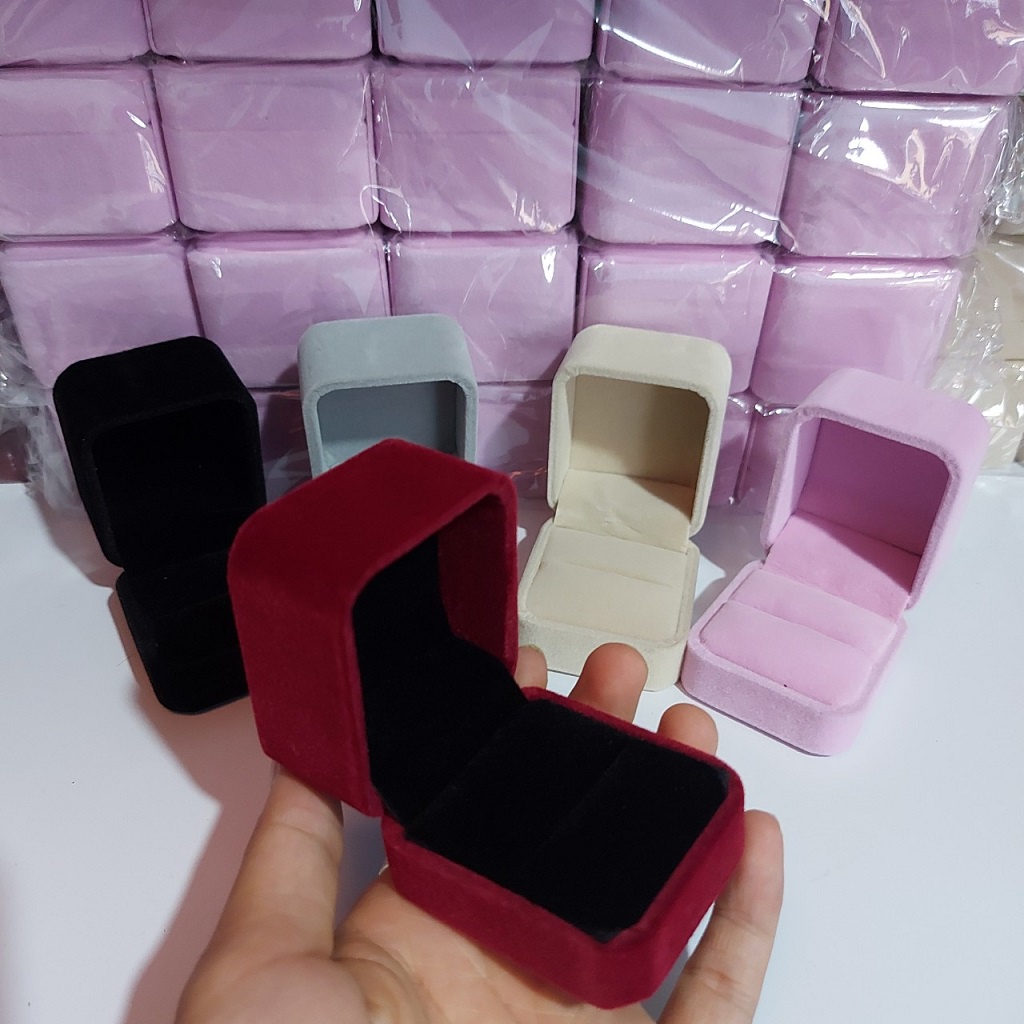 Hộp đựng nhẫn đơn nỉ nhung hộp đựng trang sức hộp nhẫn cưới cao cấp JSP