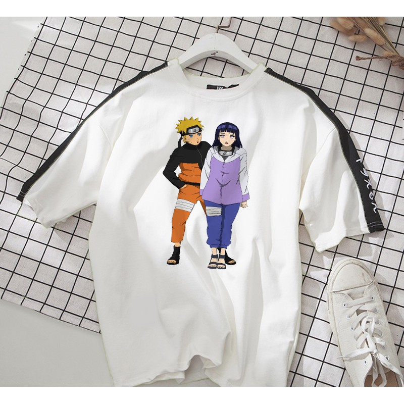Áo thun Cotton Unisex - Nhân vật Hinata - Naruto - Chibi - cặp đôi dễ thương