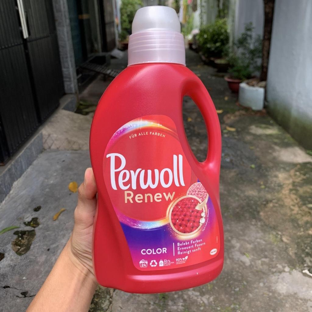 Nước giặt giữ màu quần áo hạn chế nhăn vải Perwoll 1.375l mẫu mới của Đức