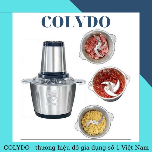 Máy say thịt-máy xay thịt cầm tay đa năng gia đình cối Inox 4 lưỡi đa năng,công suất 250W - COLYDO