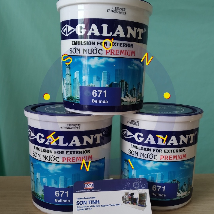 Sơn nước ngoại thất Galant màu xanh dương tím 671 800ml