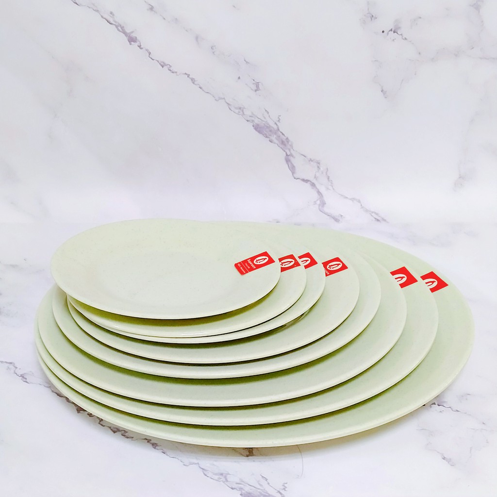 Đĩa cạn tròn SUPERWARE Nhựa phíp 100% melamine Xanh đá - Green Stone