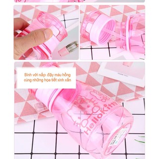 Bình nước Hello Kitty có ống hút