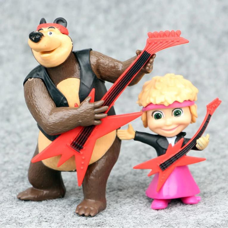 Đồ Chơi Mô Hình:06 Nhân Vật Cô Bé Masha  Và Chú Gấu Xiếc