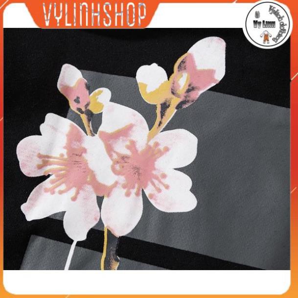 Áo nỉ nam nữ VYLINHSHOP  OFF WHITE Áo khoác hoodie tay dài in hình hoa anh đào