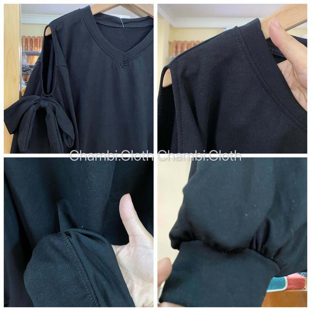 Áo Sweater Tay Phồng Nơ Form Rộng Cực Xinh Freesize<56kg - A.090 | BigBuy360 - bigbuy360.vn