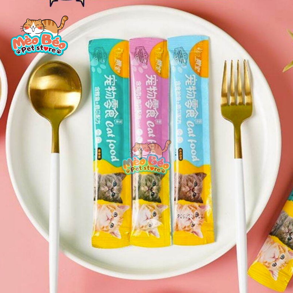 Súp thưởng cho mèo SHIZUKA , CATFOOD thanh 15g - vị cá ngừ, gà, cá tuyết