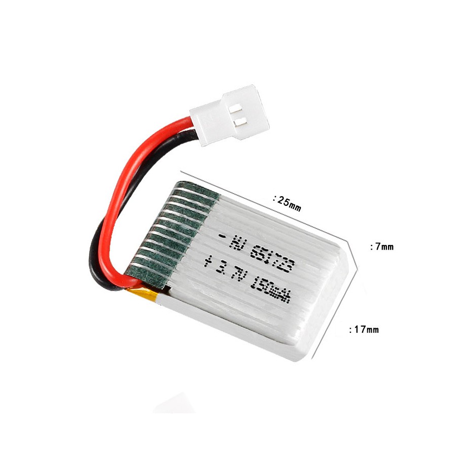 Pin sạc Lithium LiPo 1s 3.7v 150mah 651723 Máy bay điều khiển flycam 20c Hàng Mới 100%