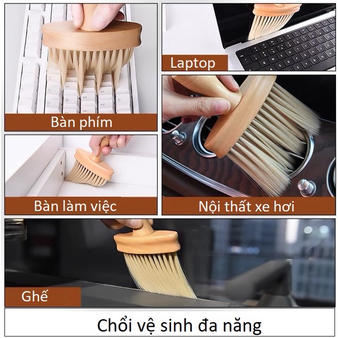 Chổi chuyên dụng vệ sinh bàn phím, laptop, nội thất xe hơi ô tô, cửa gió điều hoà Vu Studio
