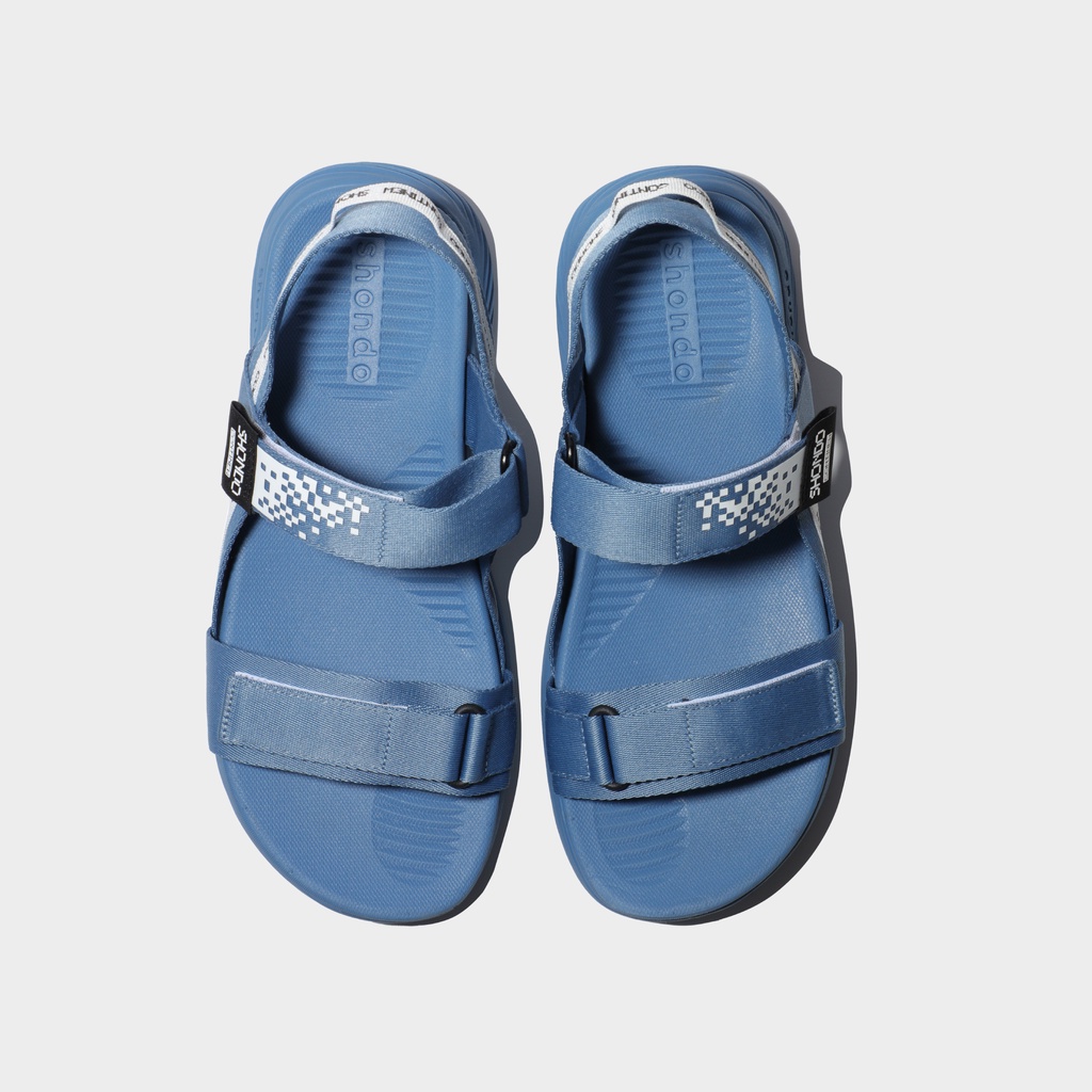 Giày Sandals Nam Nữ Shondo F7 Continew Full Xanh Coban F7N3333