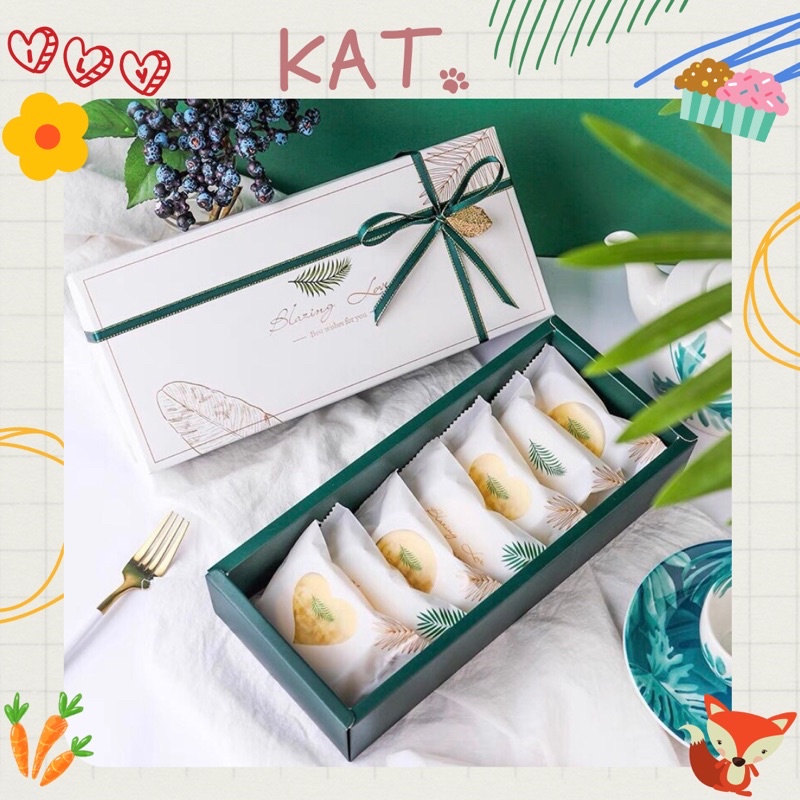 Hộp Giấy Hình Chữ Nhật Đựng Bánh Kẹo / Bánh Dứa / Bánh Đậu Xanh Làm Quà Tặng