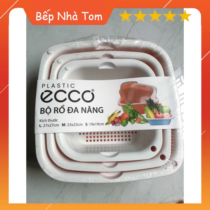 [HOT] Bộ Rổ Nhựa Kèm Thau ECCO 6 Món 6 Kích Thước Khác Nhau Cao Cấp (3 Rổ 3 Thau)