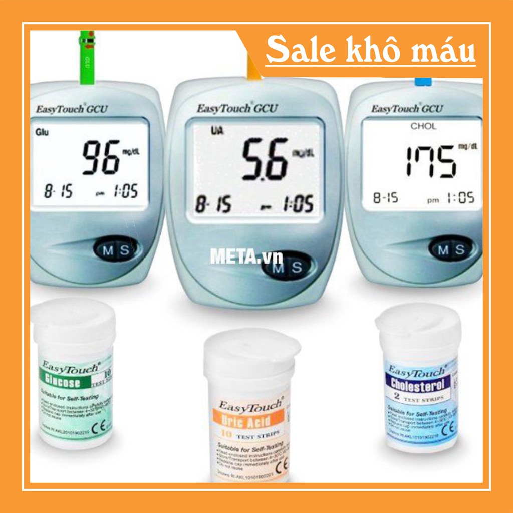 (có sẵn) Máy đo đường huyết, mỡ máu, gout 3 in 1 Easy Touch ET322