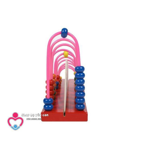 Đồ chơi gỗ BÀN TÍNH CONG 10 cột cầu vồng cho bé học toán