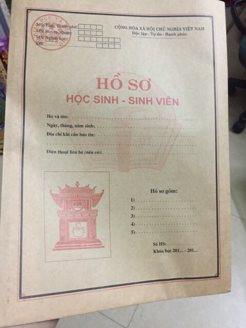 Si 10 hồ sơ học sinh - sinh viên 39k