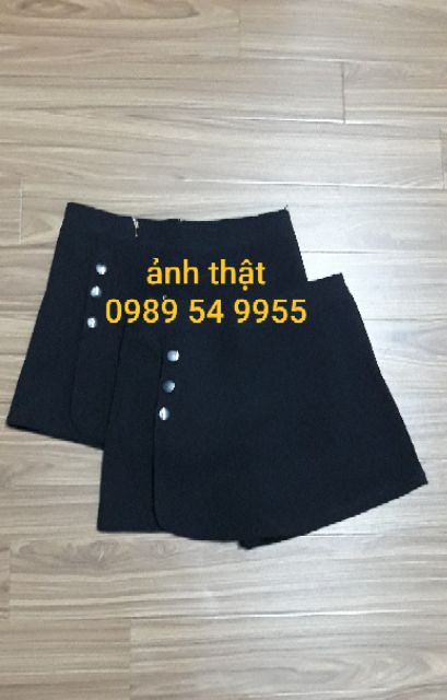 quần váy cạp cao 3 khuy,quần váy phối cúc _m99