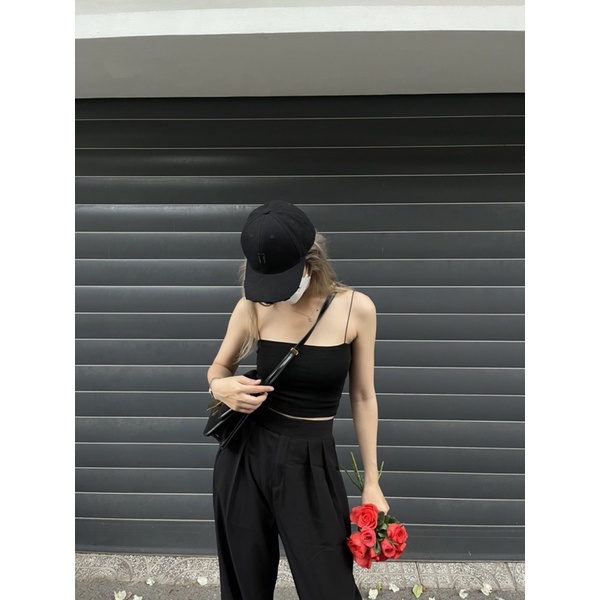 TOP S03 - ÁO DÂY SỢI BÚN 2 MÀU DÁNG CROPTOP