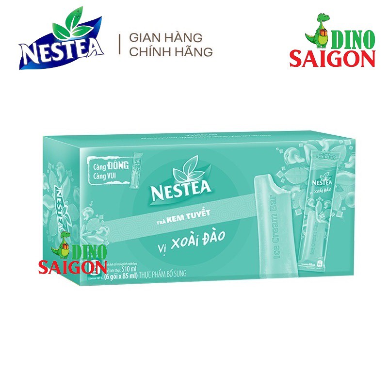 Trà Kem Tuyết Nestea Các Vị Trà sữa, Atiso đỏ, Trà chanh và Xoài đào (6 thanh/hộp)