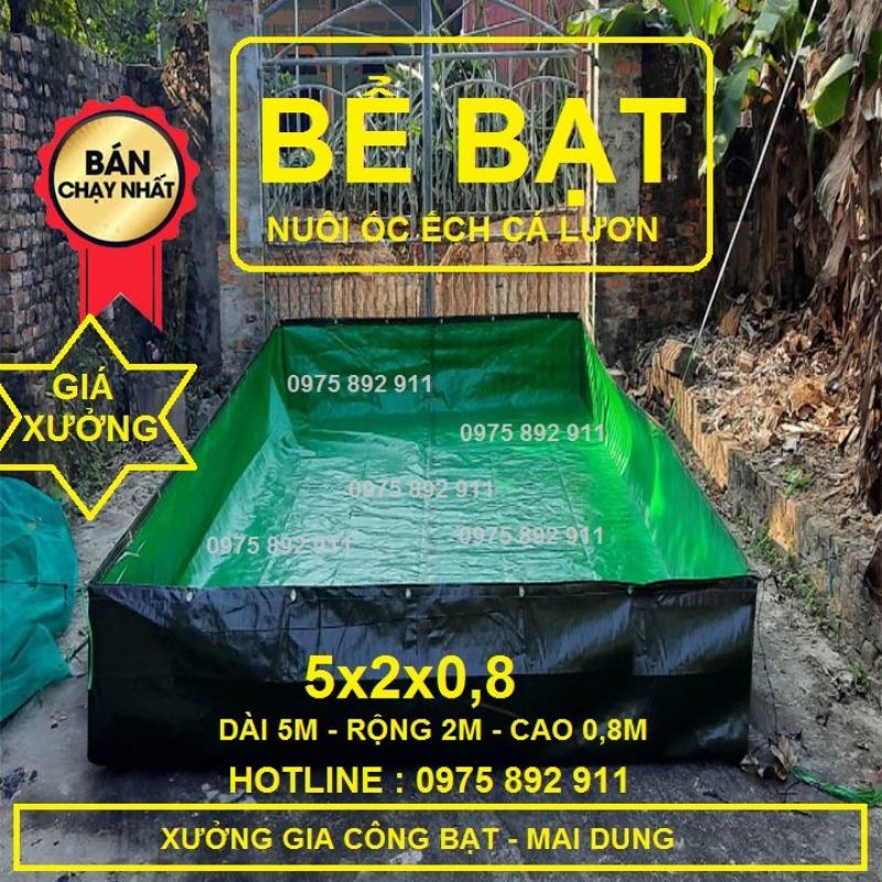 Bể bạt nuôi ốc , ếch cá , lươn chạch - 5x2x0,8 vừa tầm áp lực của bể