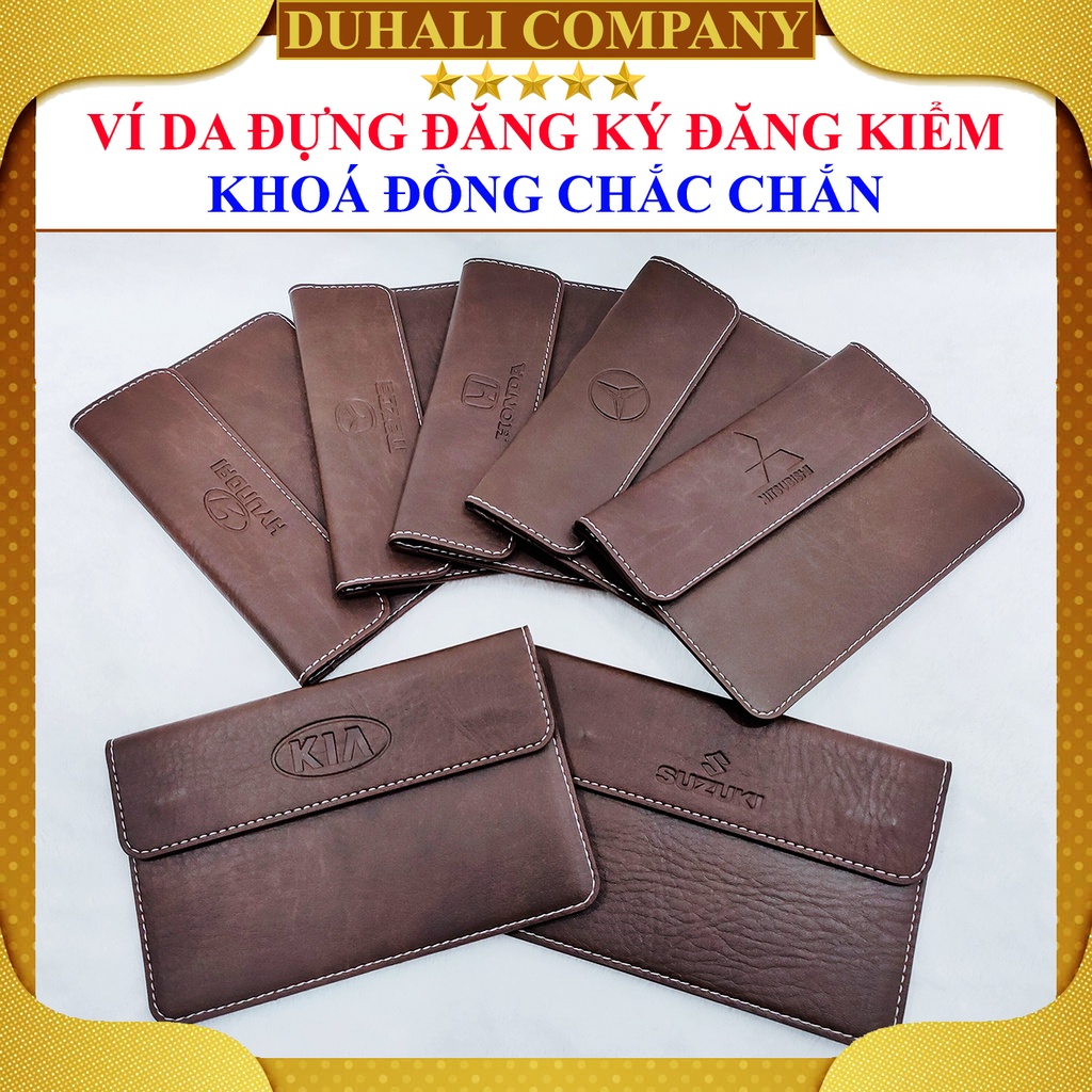 Ví Da Đăng Kiểm Xe Ô Tô - Ví Da Đựng Giấy Tờ Xe Hơi Cao Cấp - Logo Các Hãng Xe Ô Tô, Hàng Chất Da Đẹp, Mềm Tay - Duhali