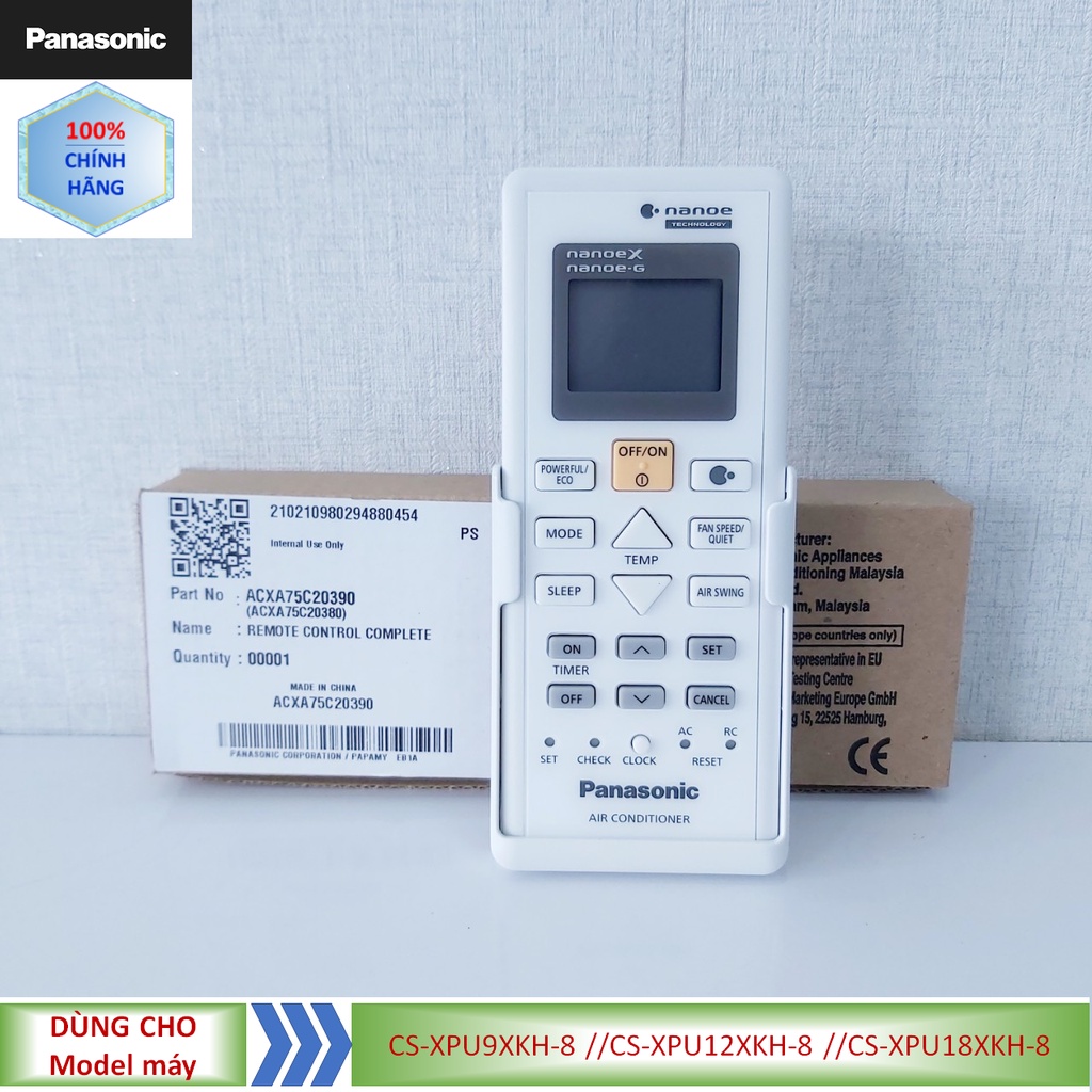 Phụ kiện [Remote chính hãng] Điều khiển điều hòa Panasonic model CS-XPU9XKH-8 //CS-XPU12XKH-8 //CS-XPU18XKH-8