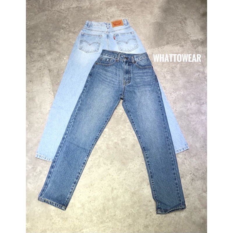 Quần jean BAGGY Levis vintage, jean form lưng cao, momjean wash bạc