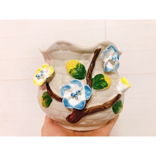 Chậu men sứ hoa 3d
