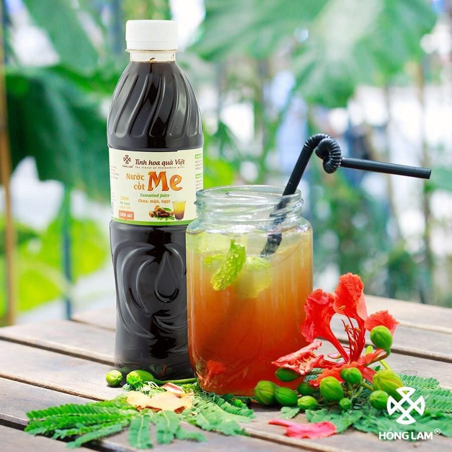 Nước Cốt Me Tươi Hồng Lam Vị Chua Ngọt Chai 500ml