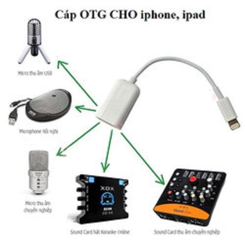 Cáp otg cho iPhone 5, 6, 7 kết nối dữ liệu dùng cho IOS 10.2 trở xuống