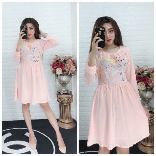 Đầm suông thêu cao cấp