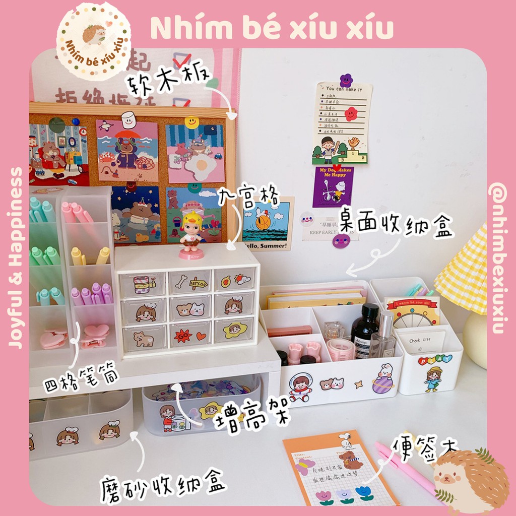 Khay kệ đa năng đựng mỹ phẩm phụ kiện đồ dùng học tập 3-4-6 ngăn tiện dụng TẶNG KÈM STICKER VT190