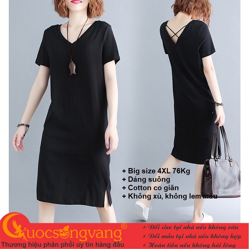 Váy đầm suông big size váy đầm thun cotton co giãn GLV160 | BigBuy360 - bigbuy360.vn