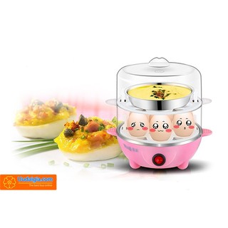 Máy hấp trứng, tiệt trùng bình sữa 2 tầng đa năng tiện dụng