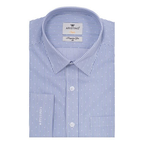 Áo Sơ Mi Nam Dài Tay ARISTINO ALS53108 Somi Công Sở Cao Cấp Màu Trắng Kẻ Tăm Xanh Vải Sợi Tre Mềm Mát Dáng Ôm Có Túi | BigBuy360 - bigbuy360.vn