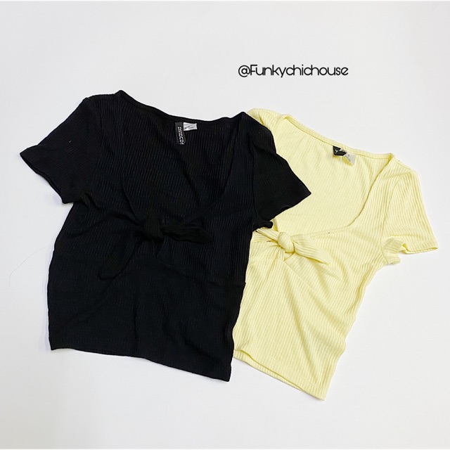 Áo thắt nơ croptop