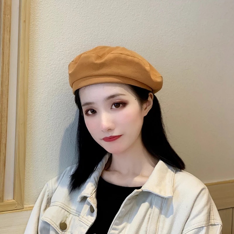 Mũ Beret Vải Cotton Mỏng Nhiều Màu Thanh Lịch