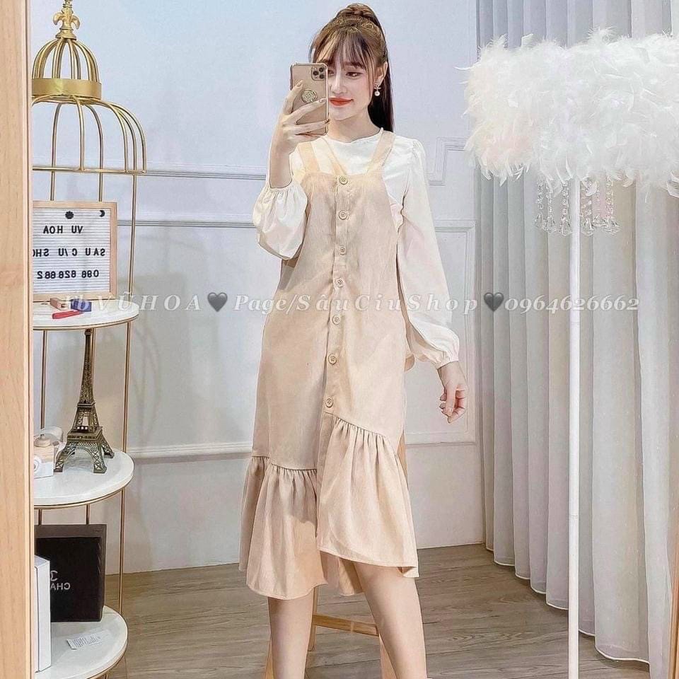 Váy bầu công sở thu đông - đầm bầu thời trang sét cặp  tiểu thư sang chảnh 40-70kg