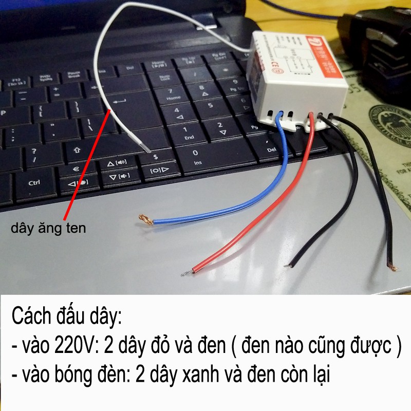 Công tắc Bật Tắt Đèn từ xa tới 20 mét Có Remote siêu nhạy tiện dụng ZD01