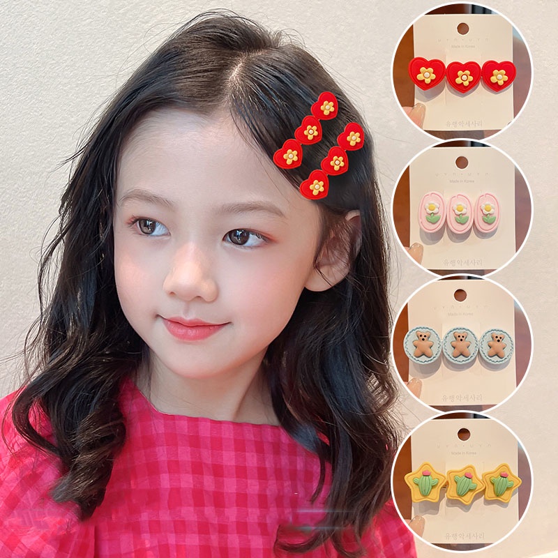 Kẹp Tóc Mái Hình Ngôi Sao / Trái Tim Hoạt Hình Dễ Thương