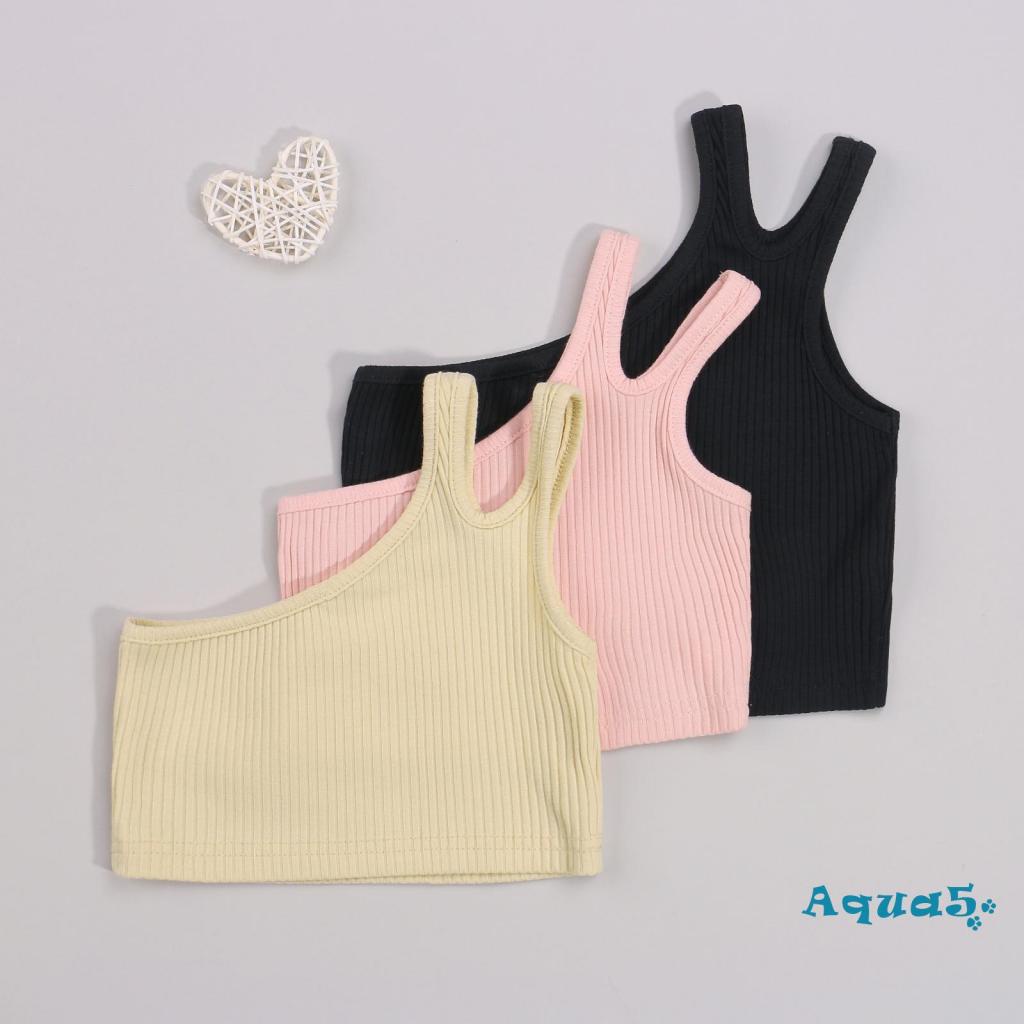 Áo croptop không tay màu sắc đơn giản cho bé từ 2-7 tuổi
