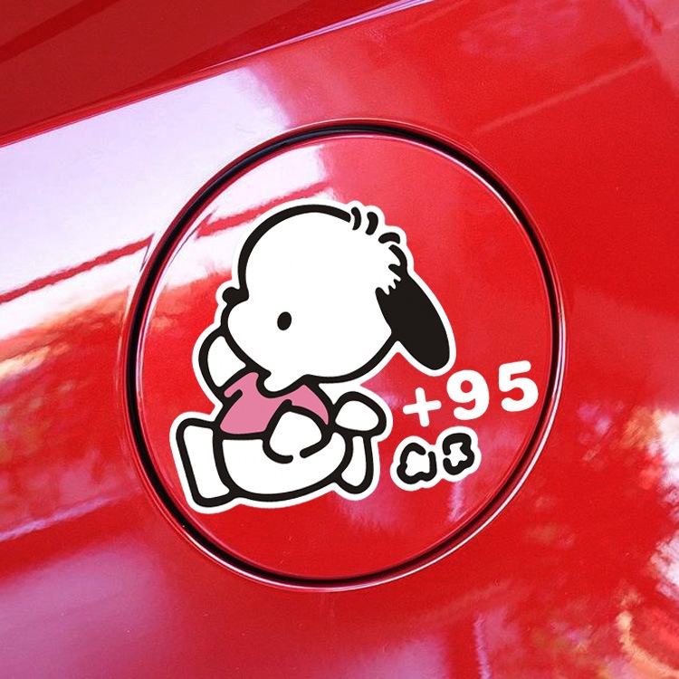 Cute! Đề Can Dán Trang Trí Kính Chiếu Hậu Xe Hơi Hình Pochacco Phản Quang Chống Thấm Nước