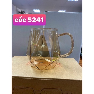 Bộ bình 6 cốc thuỷ tinh màu vàng