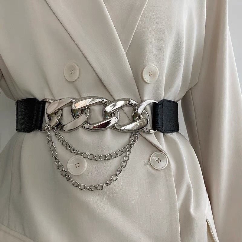 Đai thắt lưng váy áo 2 màu xích võng vintage dành cho bạn nữ