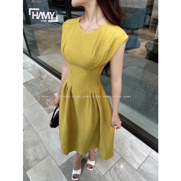 Đầm Sát Nách Nhún Eo